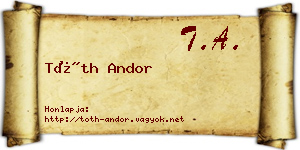Tóth Andor névjegykártya